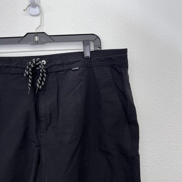 Hurley mens tie front boardshorts black solid‎ black  Size: 38 - Picture 4 of 9